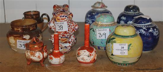 Kutani vases, ginger jars etc
